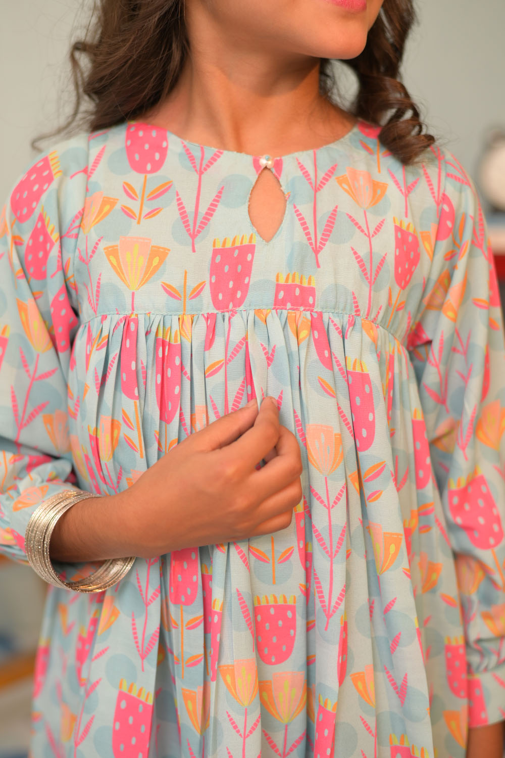 Senorita Kids RTW Ferozi and Multicolor Casual 2 Piece Suit Polyester Lawn Printed KAC-02945 - Summer Collection