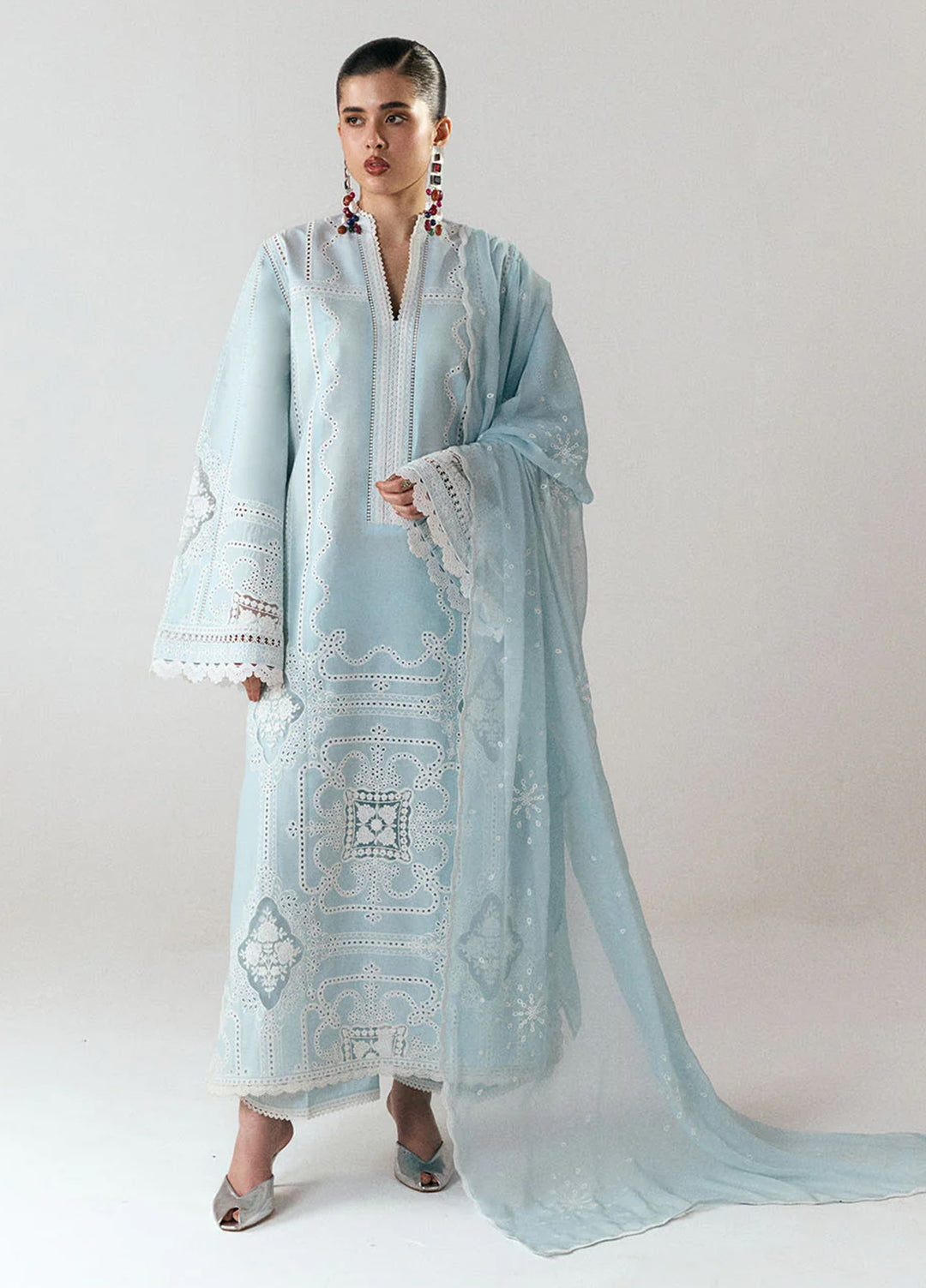 Jugnu by Hussain Rehar Unstitched Embroidered Cotton 3 Piece Suit HR26UCJ Dira JUG-LD D#1280 - Eid Collection