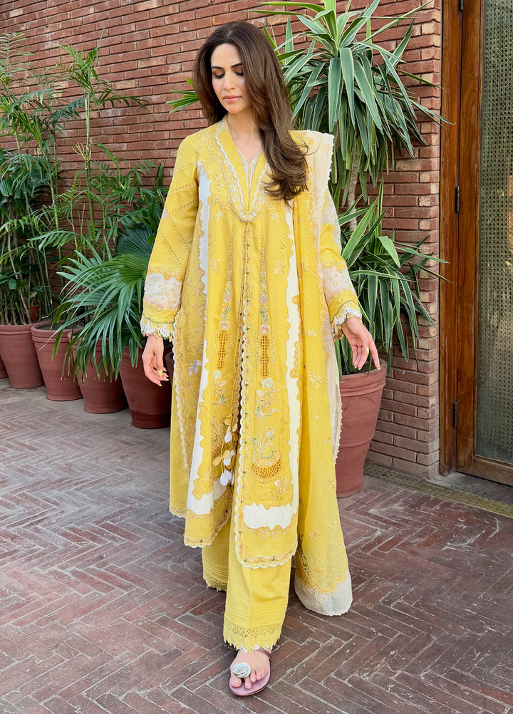 Qalamkar Unstitched Embroidered Lawn 3 Piece Suit QLK26ULF ZARIA QFL-5 - Festive Collection