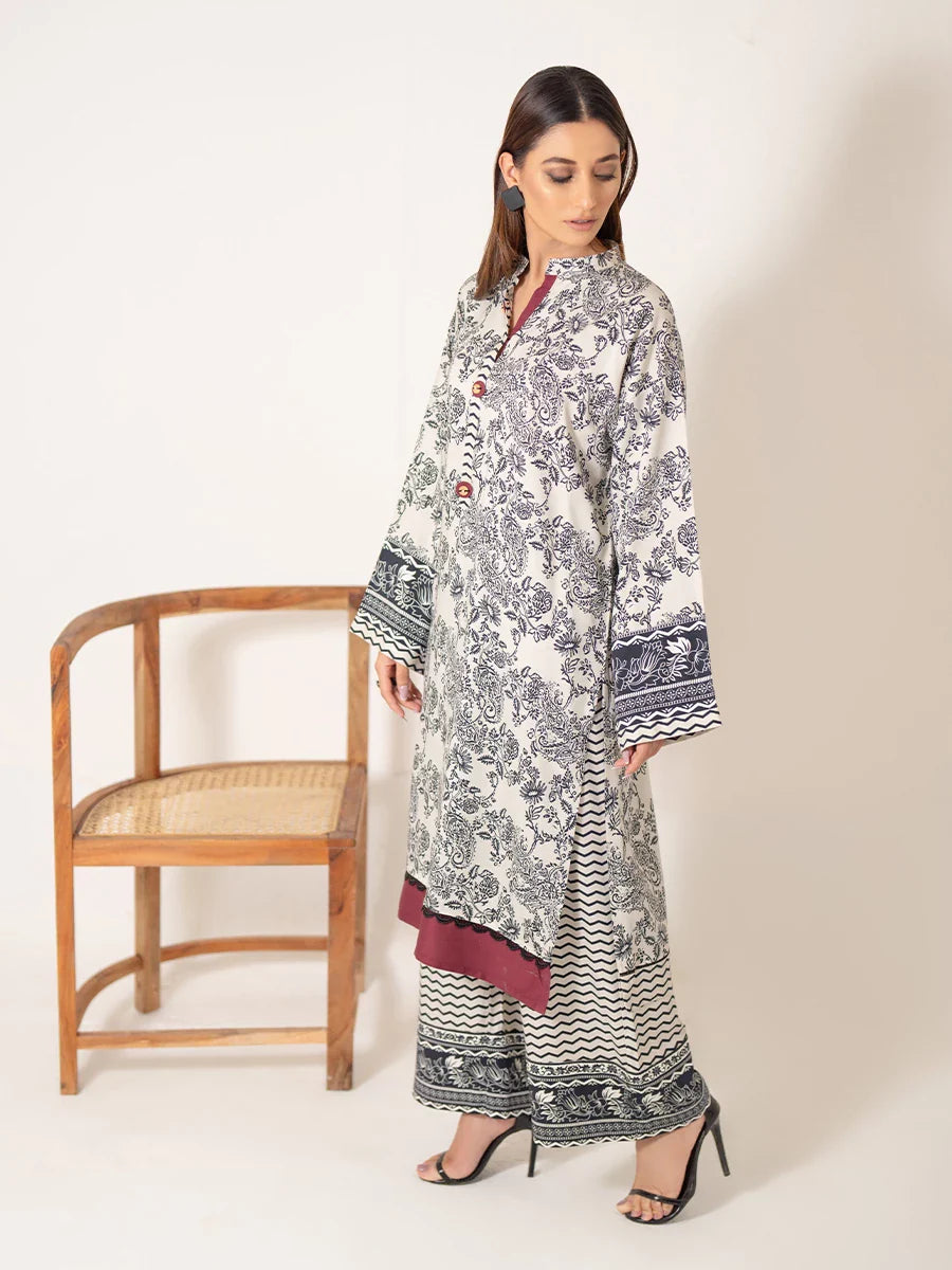 Salitex Women Printed Cottel 2 Piece Suit SPW6AP077 - Winter Collection