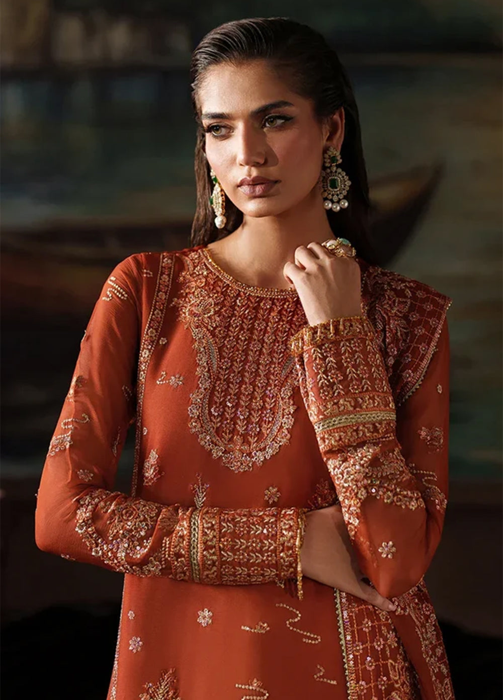 Zarif Embroidered Chiffon Suits Unstitched 3 Piece ZR25UF Prc-07 Eleonore - Formals Collection