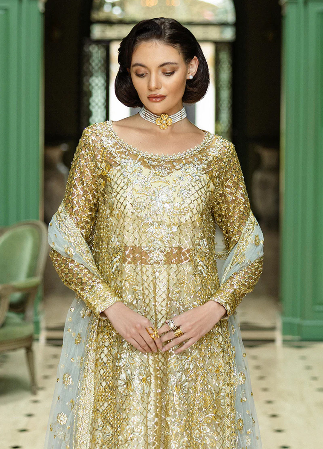 Inception by Mushq Embroidered Organza Suits Unstitched 4 Piece MQ25IW D-03 Only You - Wedding Collection