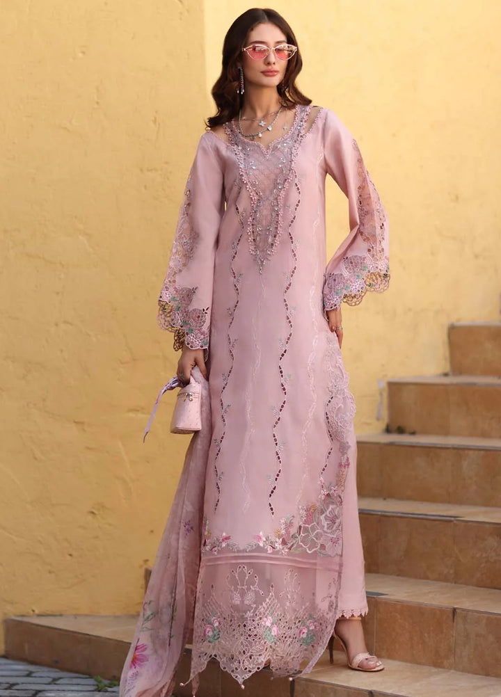 Noor Luxe by Saadia Asad Unstitched Embroidered Lawn 3 Piece Suit SA26UNL D-2A - Summer Collection