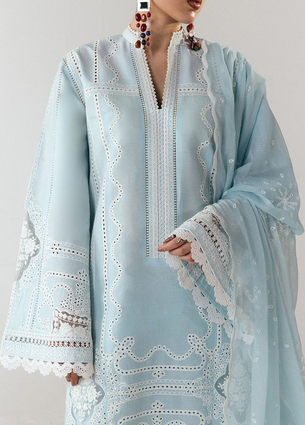 Jugnu by Hussain Rehar Unstitched Embroidered Cotton 3 Piece Suit HR26UCJ Dira JUG-LD D#1280 - Eid Collection