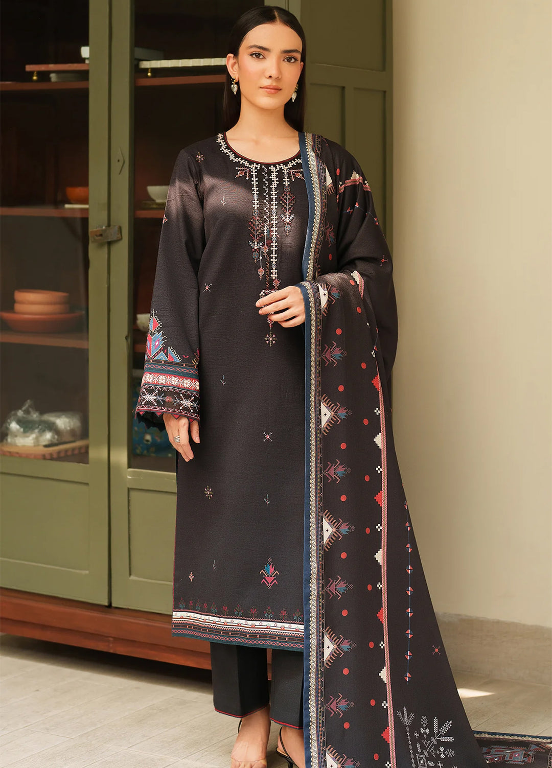 Bellini by Seran Unstitched Winter Khaddar Embroidered Suits 3 Piece SN25BW Cendara - Winter Collection