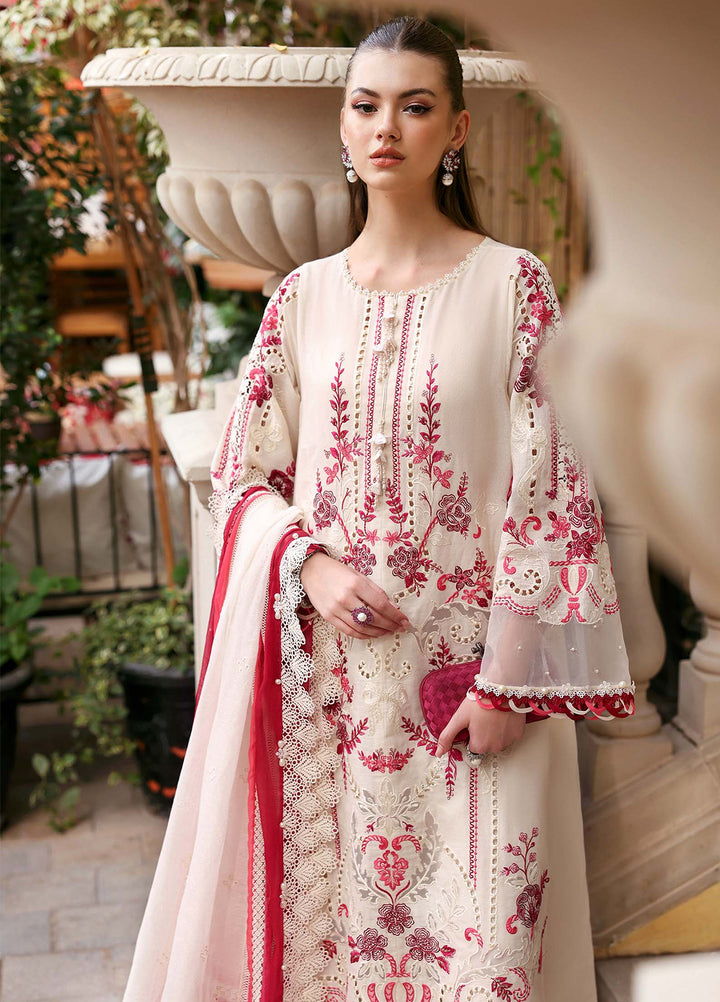 Maria B Unstitched Embroidered Luxury Lawn 3 Piece Suit MB26UEL 9A - Eid Collection