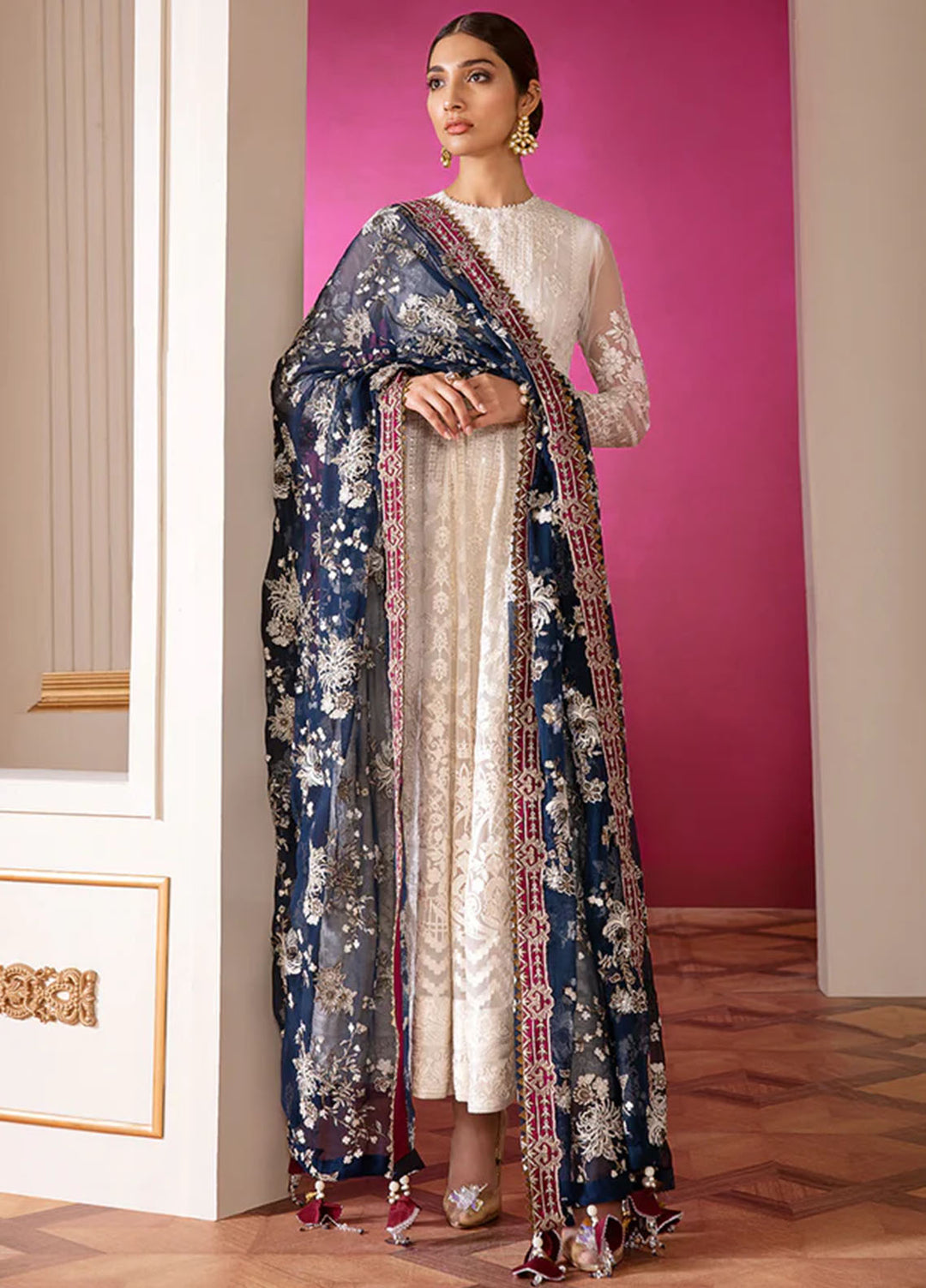 Chantelle by Baroque Unstitched Embroidered Chiffon 3 Piece Suit BQ26UCF 02-Glaze - Festive Collection