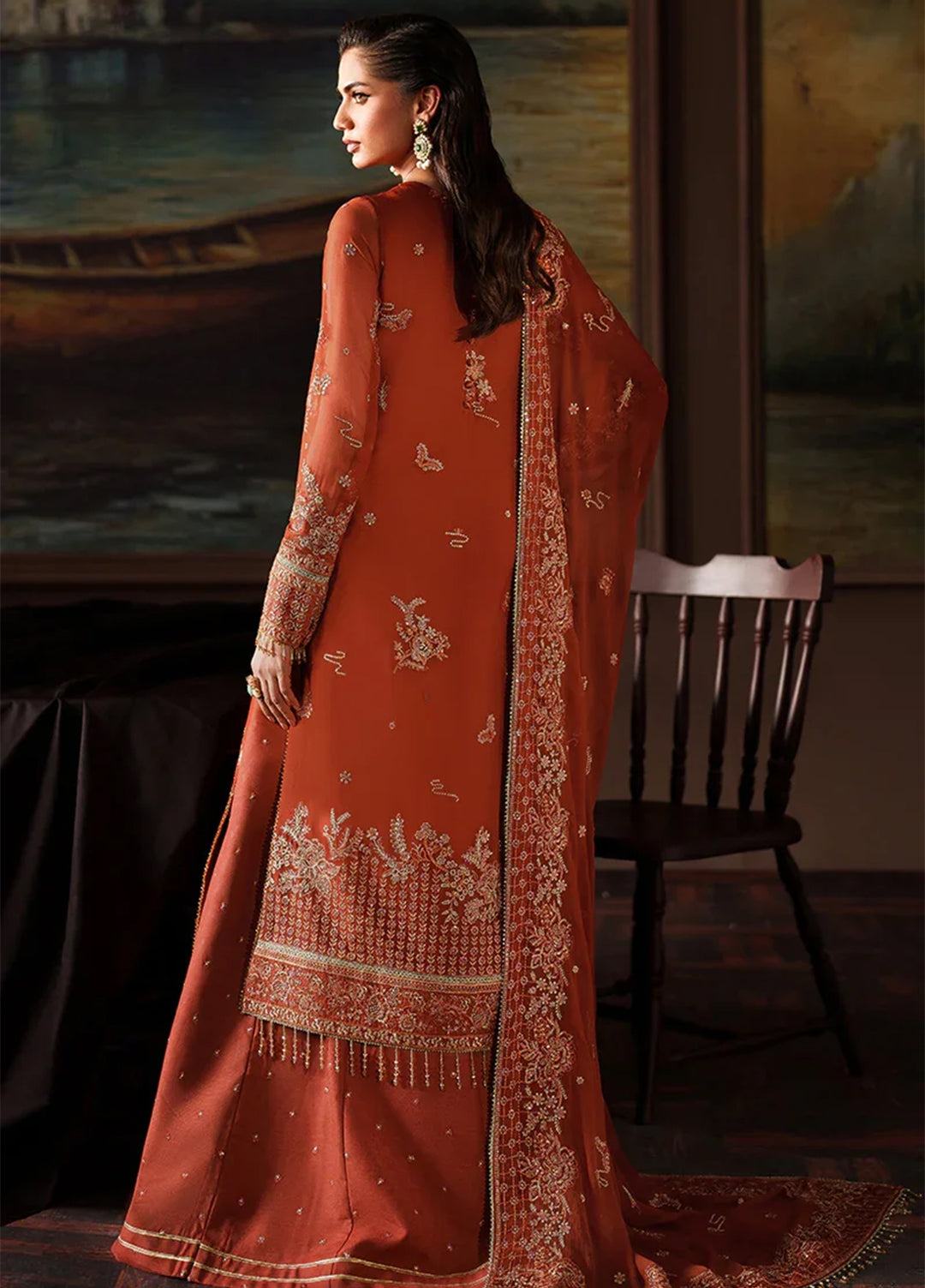 Zarif Embroidered Chiffon Suits Unstitched 3 Piece ZR25UF Prc-07 Eleonore - Formals Collection
