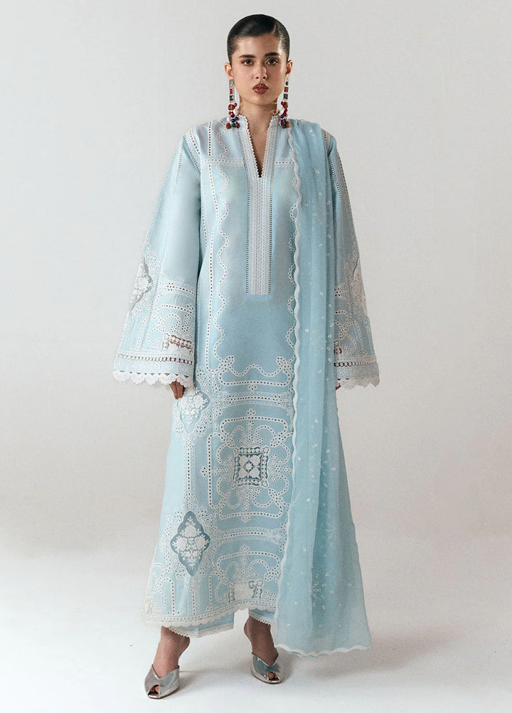 Jugnu by Hussain Rehar Unstitched Embroidered Cotton 3 Piece Suit HR26UCJ Dira JUG-LD D#1280 - Eid Collection