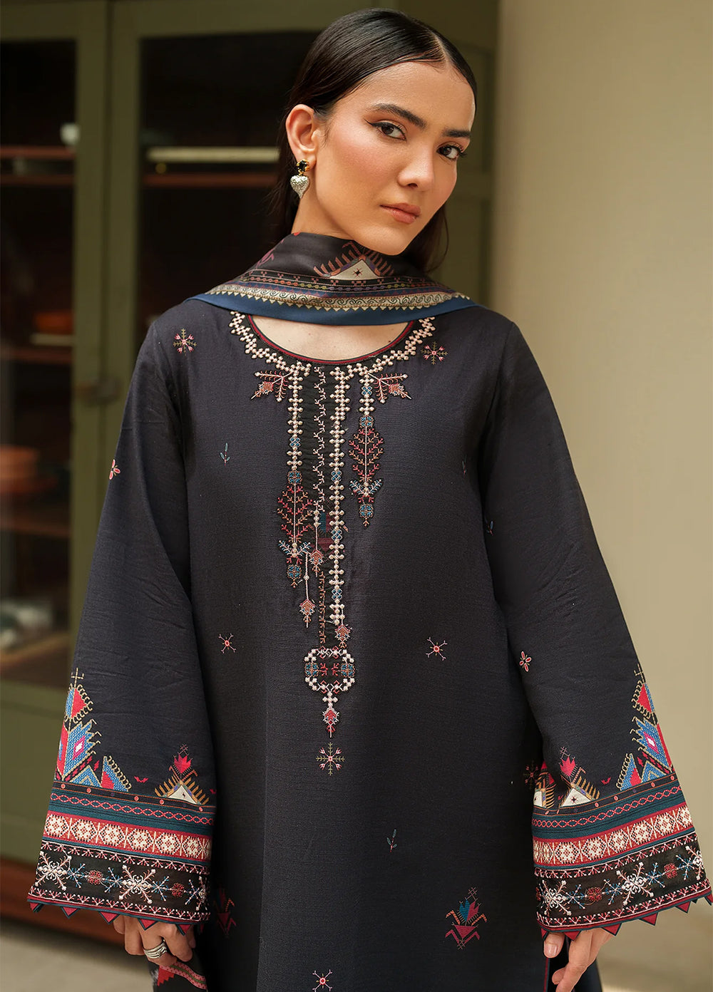 Bellini by Seran Unstitched Winter Khaddar Embroidered Suits 3 Piece SN25BW Cendara - Winter Collection