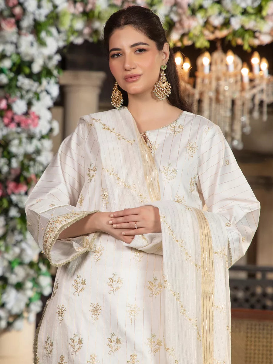 Jashn e Noor by Salitex Unstitched Embroidered 3 Piece Cotton Silk SUNW7NO095 - Summer Collection