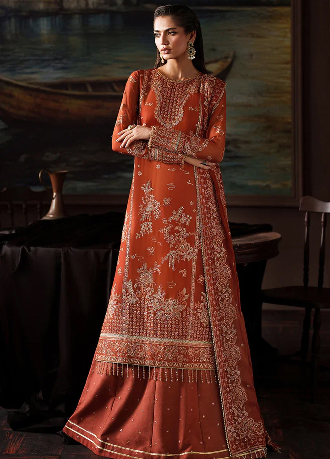 Zarif Embroidered Chiffon Suits Unstitched 3 Piece ZR25UF Prc-07 Eleonore - Formals Collection