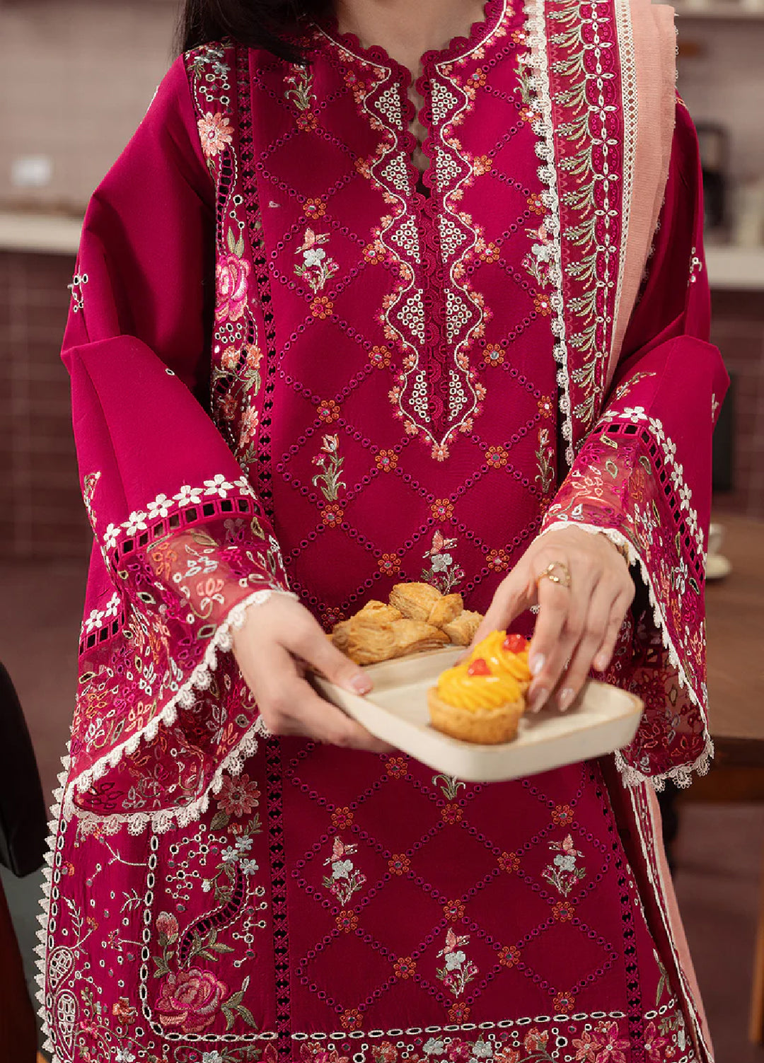 Brewed by Ayzel Unstitched Embroidered Lawn 3 Piece Suit AAF26UBL Doppio ZWU-0143-3PO - Festive Collection