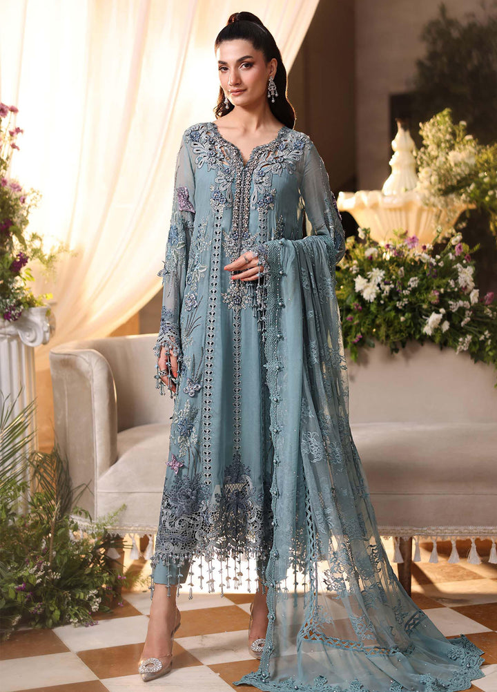 Maria B Unstitched Embroidered Chiffon 3 Piece Suit MB26UCF D6 - Festive Collection