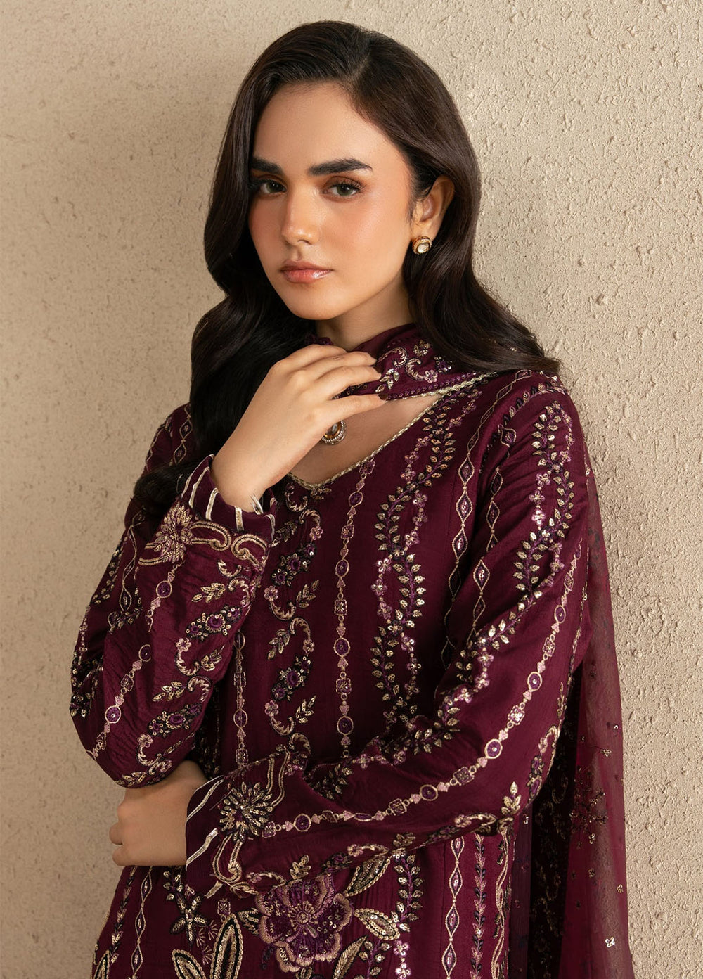 Neoma by Xenia Formals Unstitched Embroidered Korean Silk 3 Piece Suit XE26UNF 04- ARI - Festive Collection
