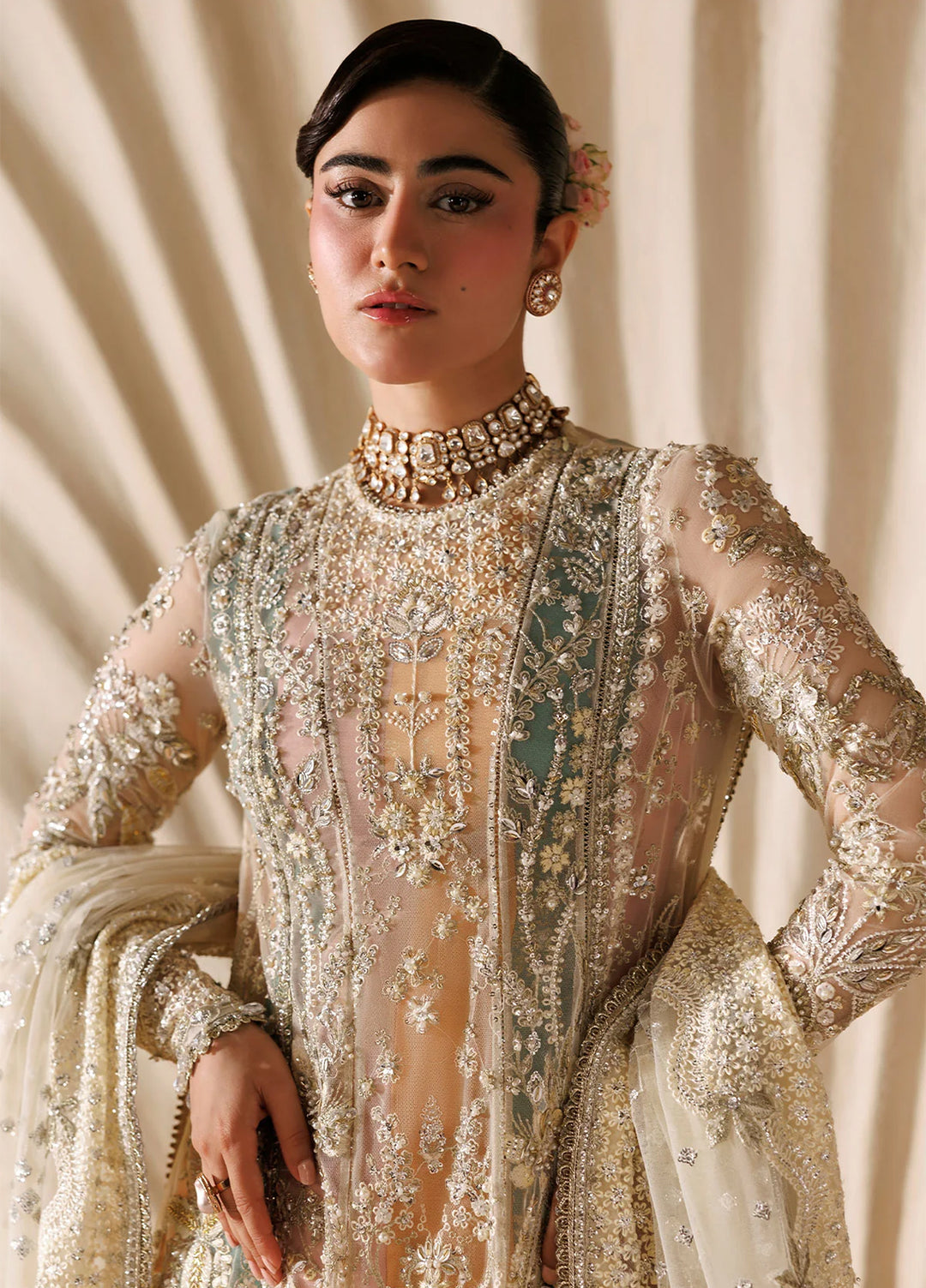 Sardinia Brides Unstitched Hand work Net 3 Piece Suit SR26UB Sorena 1807 - Wedding Collection