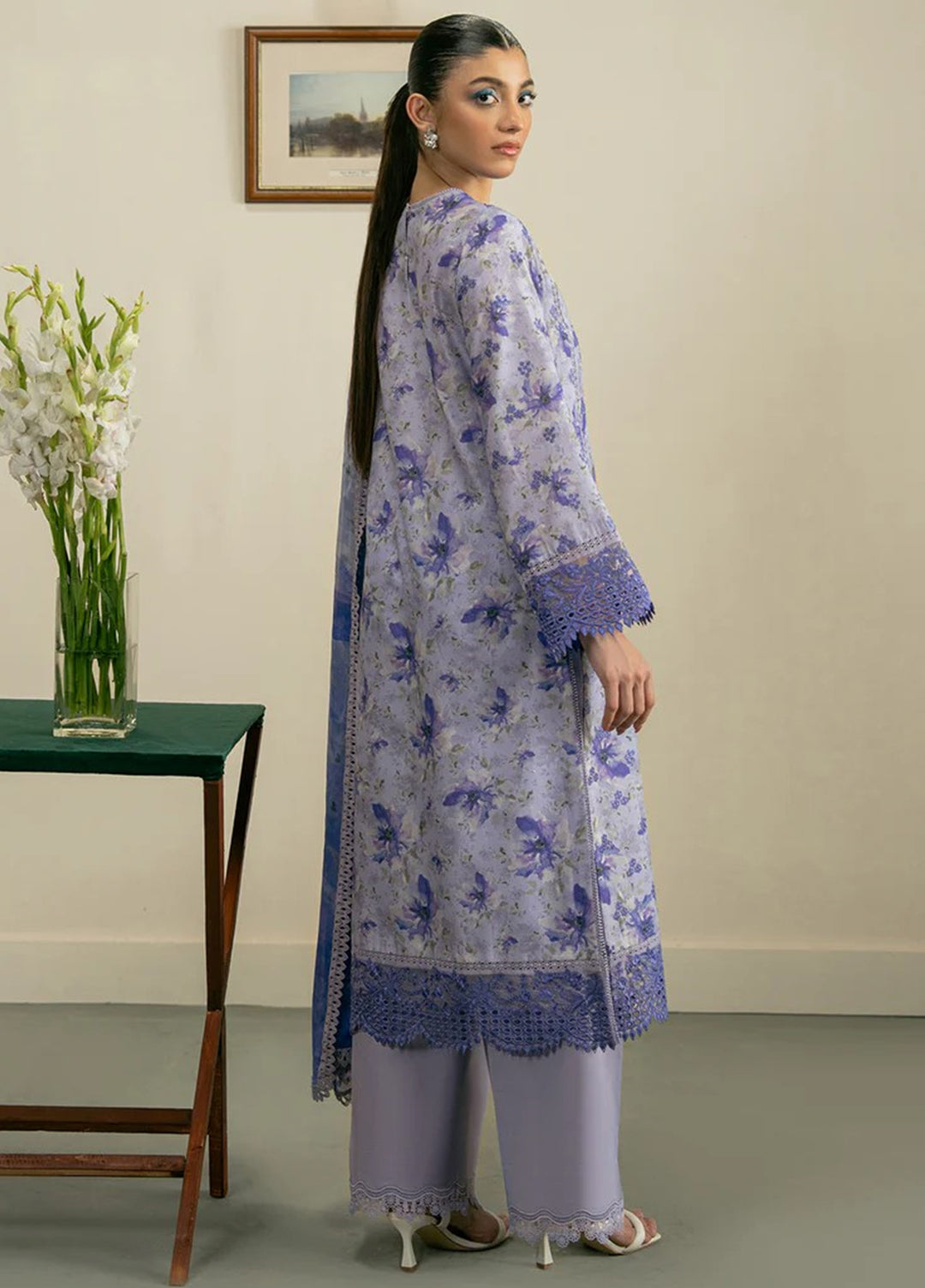Zephyr by Ayzel Unstitched Lawn Embroidered 3 Piece Suit AAF26UZ D-8 Luma - Summer Collection