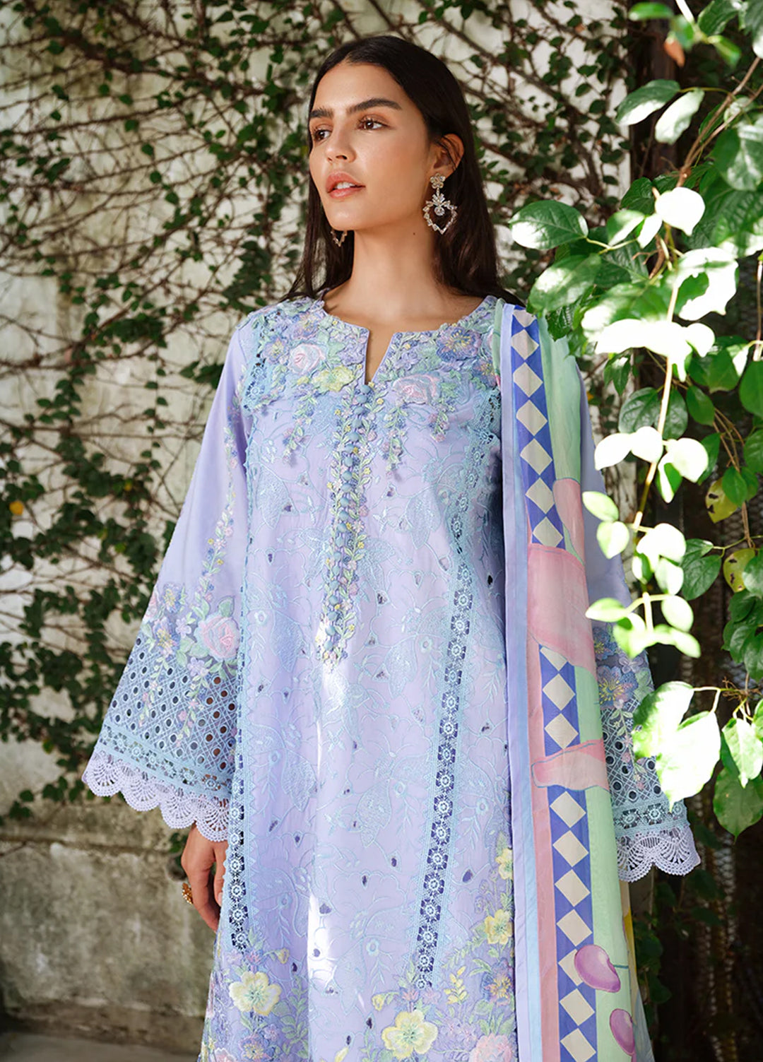 AMoi by Mushq Unstitched Embroidered Luxury Lawn 3 Piece Suit MU26AHL D-13 Sweet Confession - Summer Collection