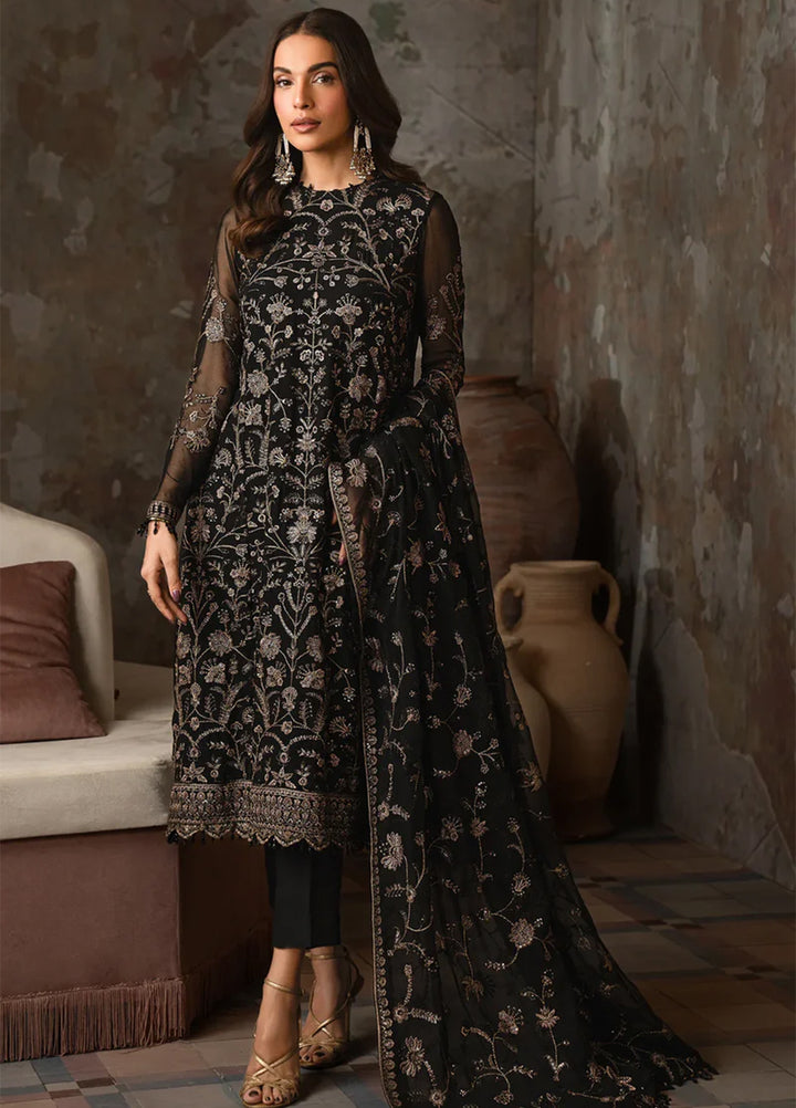 Emirah by Zarif Embroidered Chiffon Suit Unstitched 3 Piece ZR25UF ZEF 05- Hoor - Formal Collection