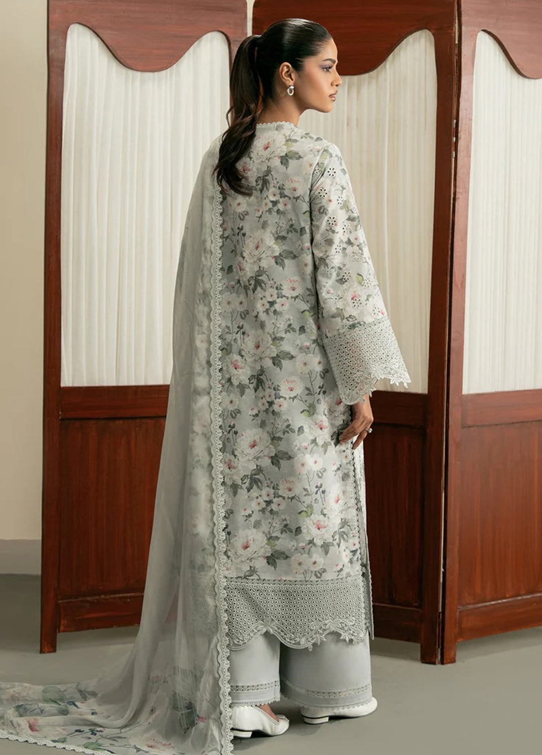 Zephyr by Ayzel Unstitched Lawn Embroidered 3 Piece Suit AAF26UZ D-9 Duha - Summer Collection