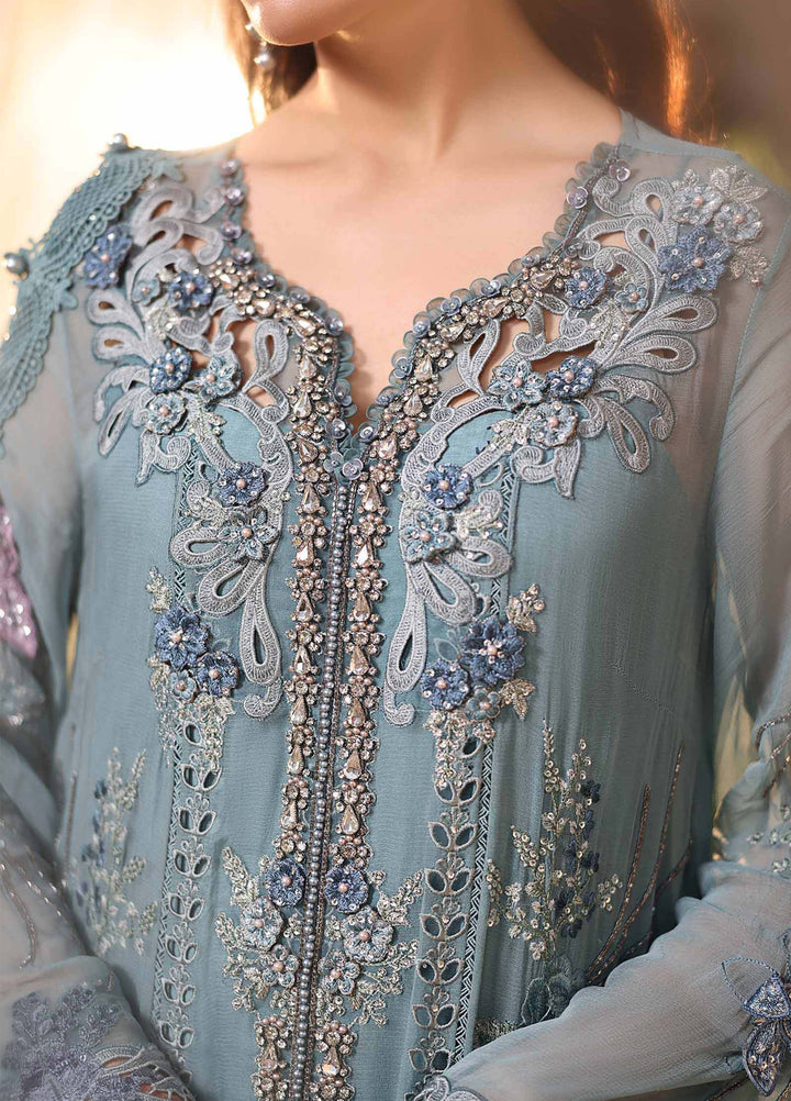 Maria B Unstitched Embroidered Chiffon 3 Piece Suit MB26UCF D6 - Festive Collection