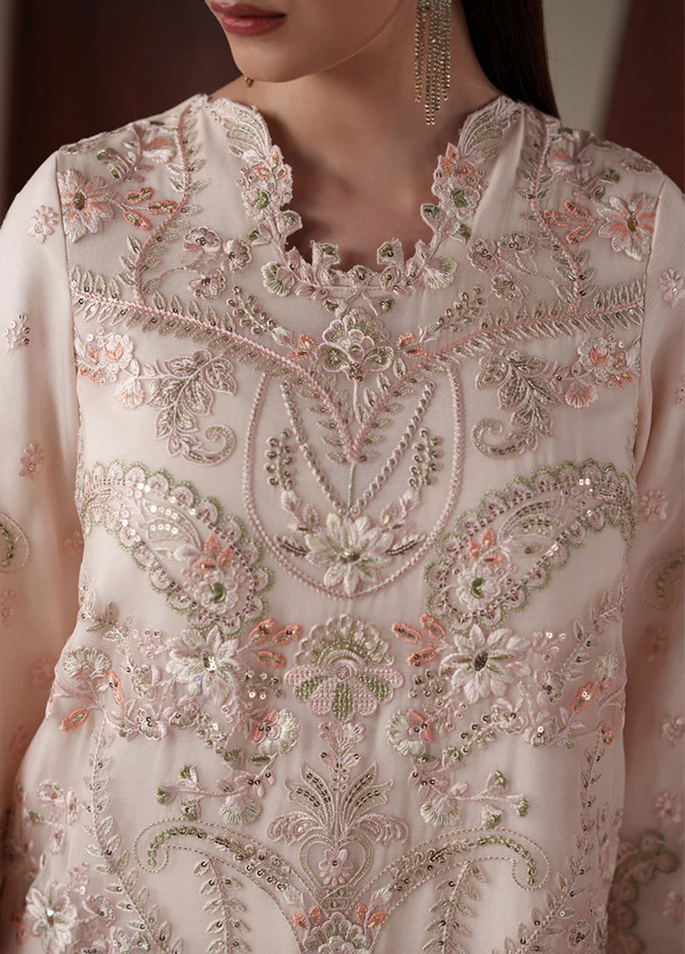 Nouvelle by Emaan Adeel Unstitched Embroidered Chiffon 3 Piece Suit EA26UNC Lumi - Festive Collection