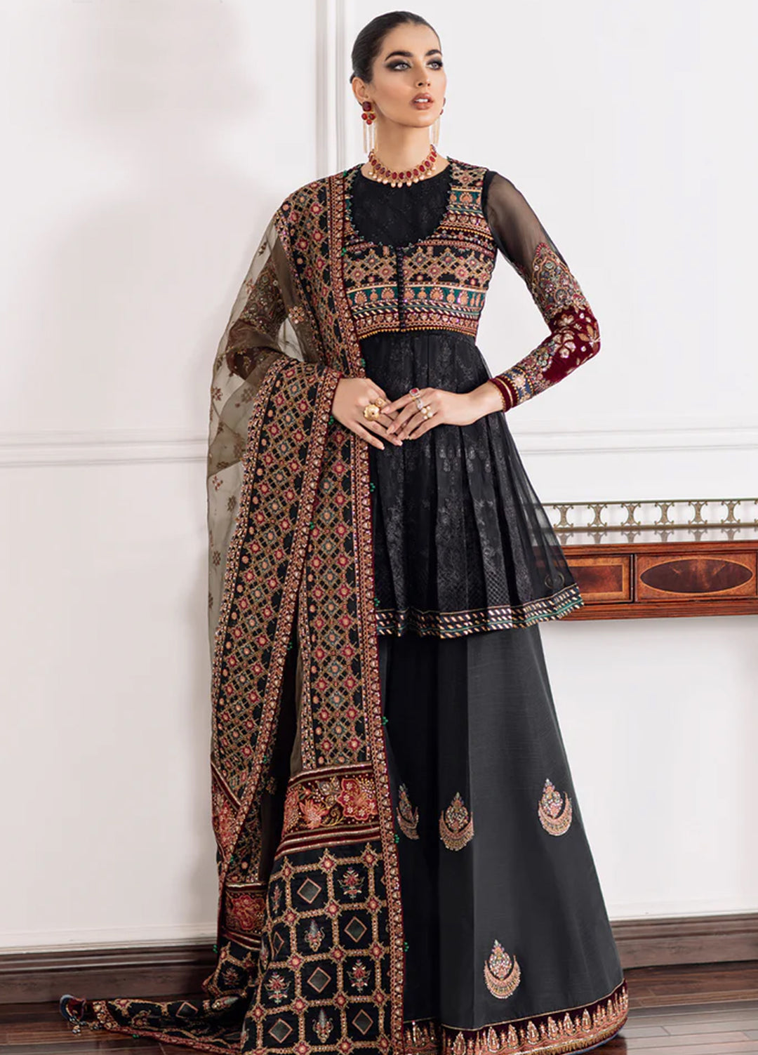 Chantelle by Baroque Unstitched Embroidered Chiffon 3 Piece Suit BQ26UFC EC-04 - Festive Collection
