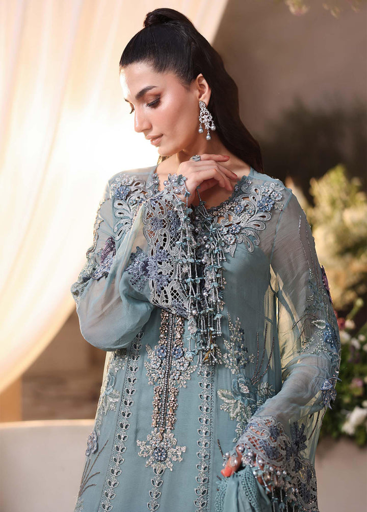 Maria B Unstitched Embroidered Chiffon 3 Piece Suit MB26UCF D6 - Festive Collection