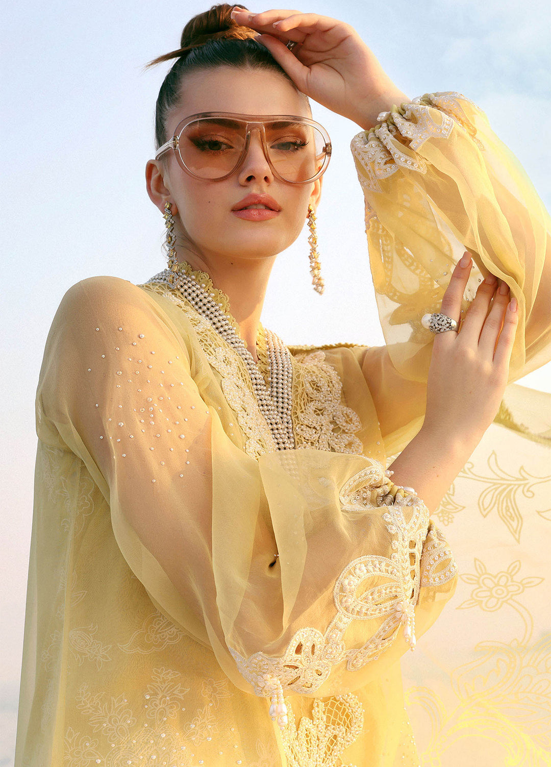 Maria B Unstitched Embroidered Luxury Lawn 3 Piece Suit MB26UEL 4A - Eid Collection