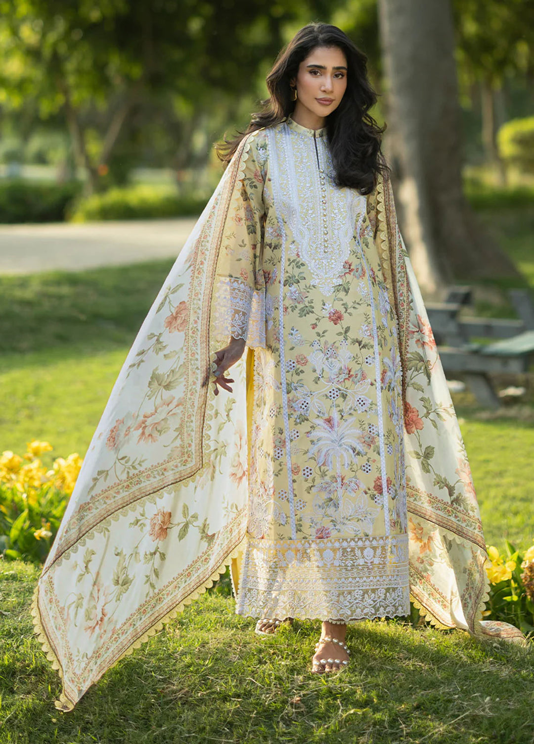 Zainab Chottani Unstitched Embroidered Lawn 3 Piece Suit ZC26ULE Dune 12 - Eid Collection