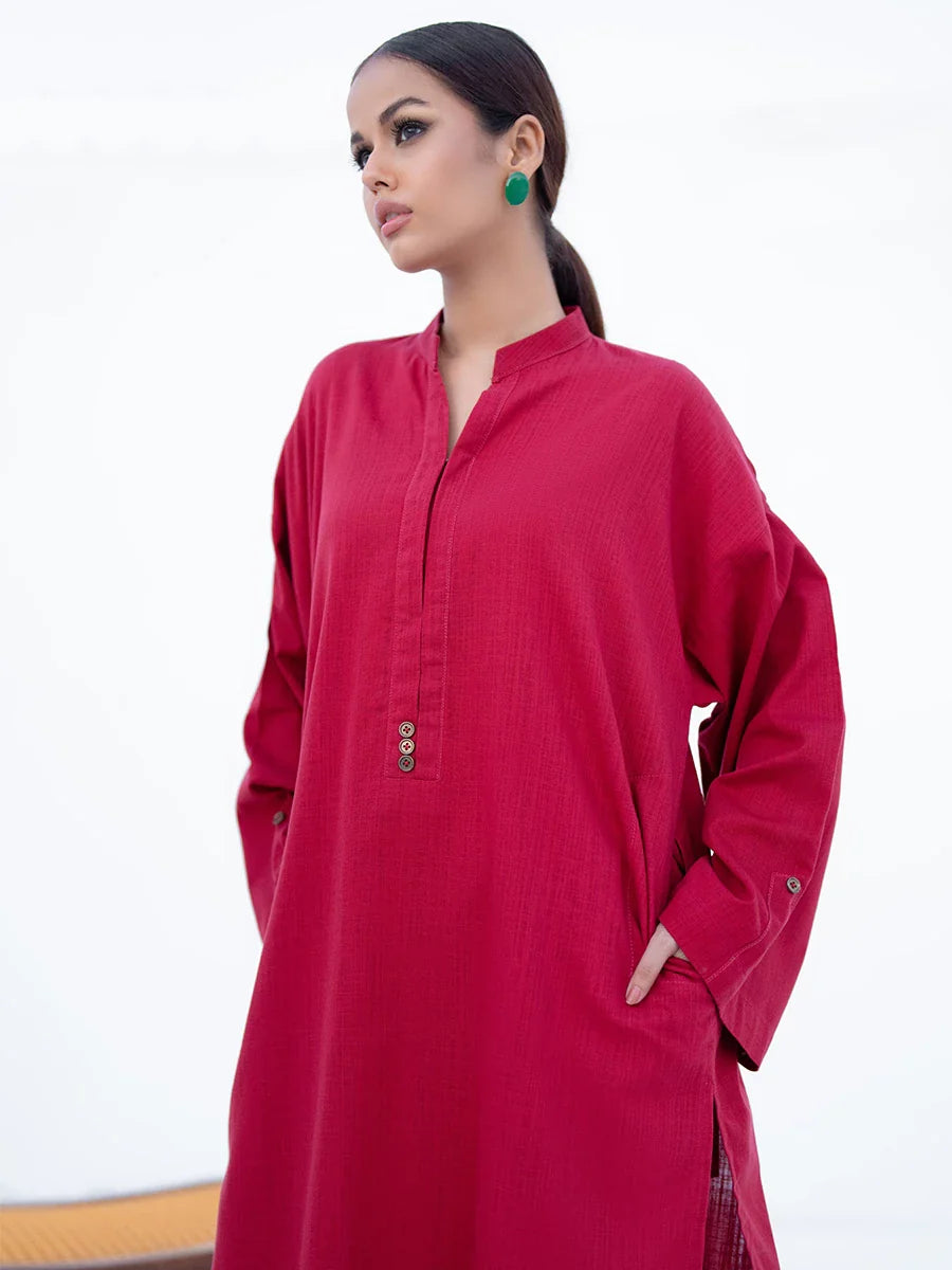 Salitex Women Solids Khaddar 2 Piece Suit SPW6BS125-B - Winter Collection