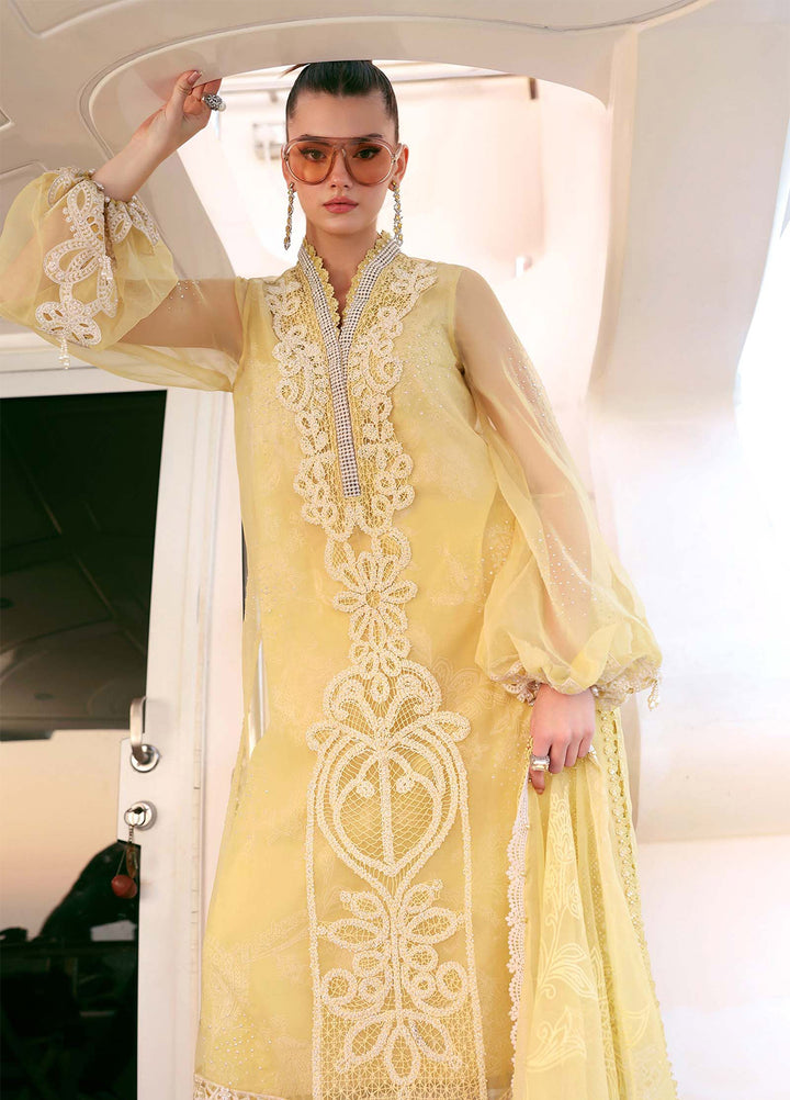 Maria B Unstitched Embroidered Luxury Lawn 3 Piece Suit MB26UEL 4A - Eid Collection