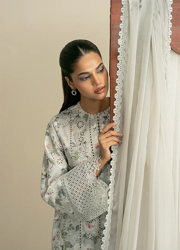 Zephyr by Ayzel Unstitched Lawn Embroidered 3 Piece Suit AAF26UZ D-9 Duha - Summer Collection