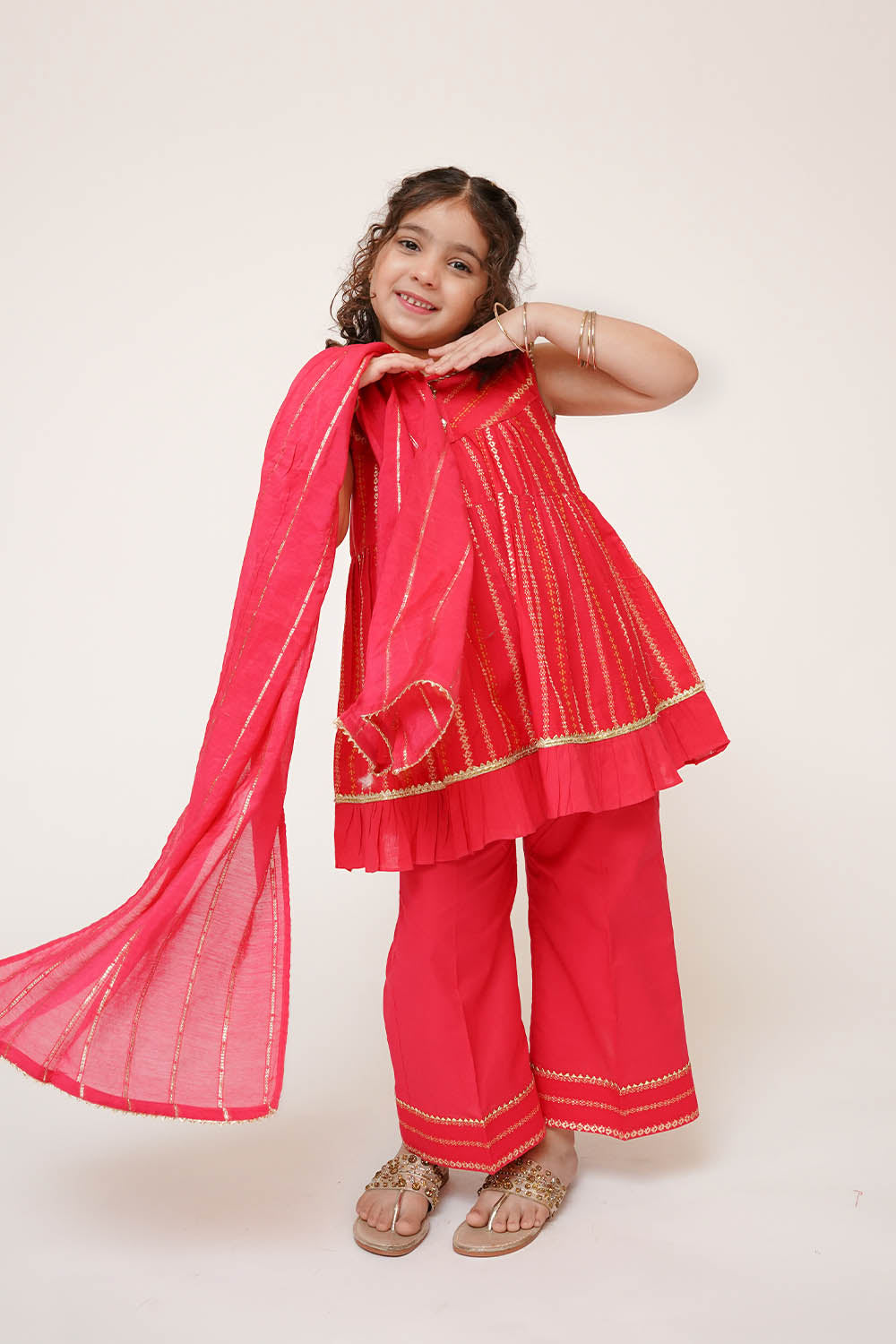Senorita Girls RTW Solids Dobby Cotton 3 Piece Suit KBD-03458 Eid Collection