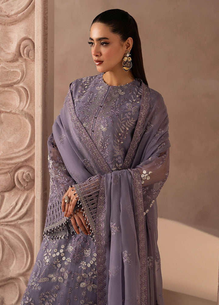 Lamisah by Lavish Premium Unstitched Embroidered Chiffon 3 Piece Suit LVP26UCL Purple Grace - Festive Collection