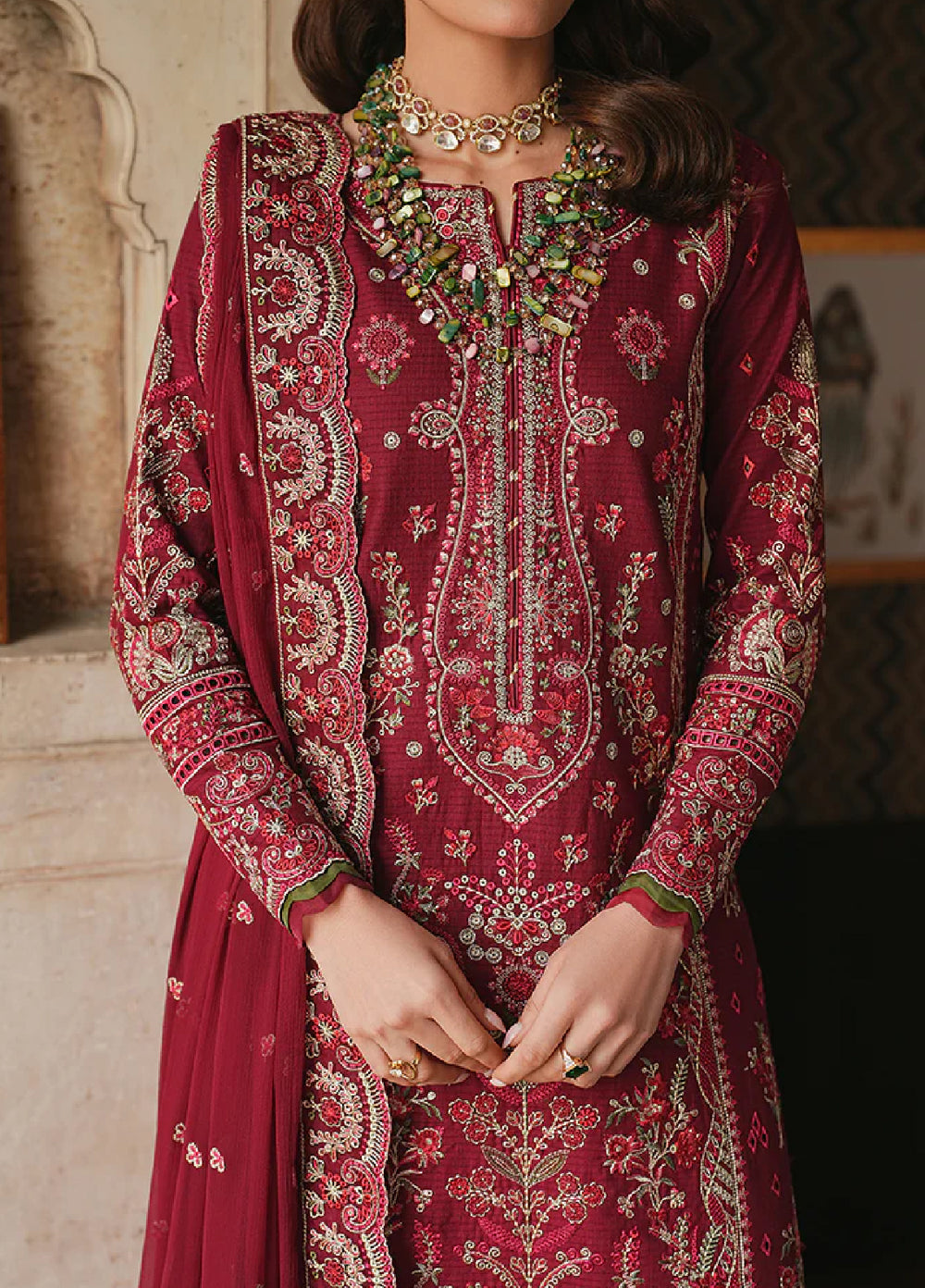 Gulaal Unstitched Embroidered Luxury Lawn 3 Piece Suit GL26USL MIREVRA LL-15 - Festive Collection