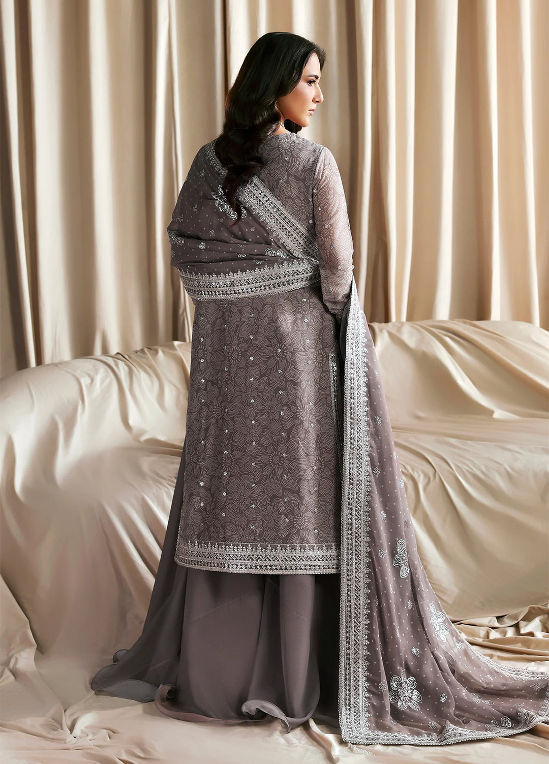 Sirayya by Zarif Unstitched Embroidered Chiffon 3 Piece Suit ZR26US Sitara 05 - Wedding Collection