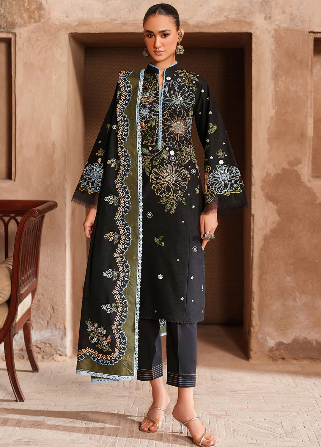 Suroor by Bin Ilyas RTW Embroidered Jacquard Lawn 3 Piece Suit BI26PSL 244A - Festive Collection