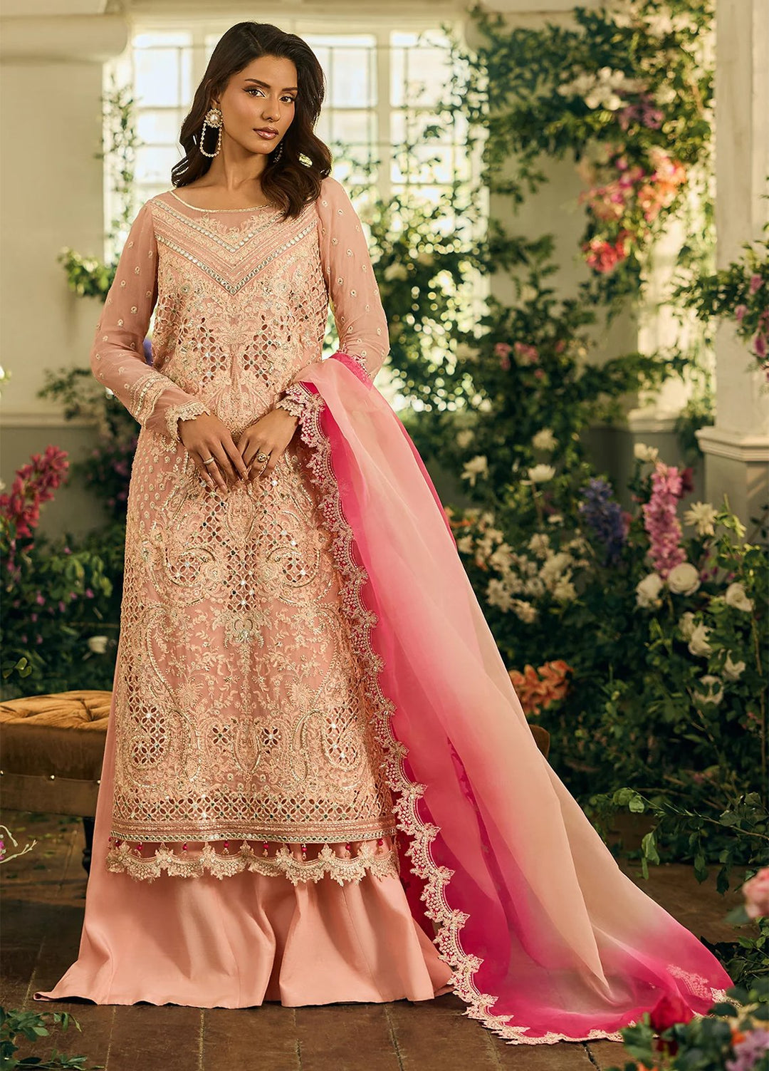 Celine by Charizma Unstitched Embroidered Chiffon 4 Piece Suit CHR26UC Celine CCE6-05 - Festive Collection