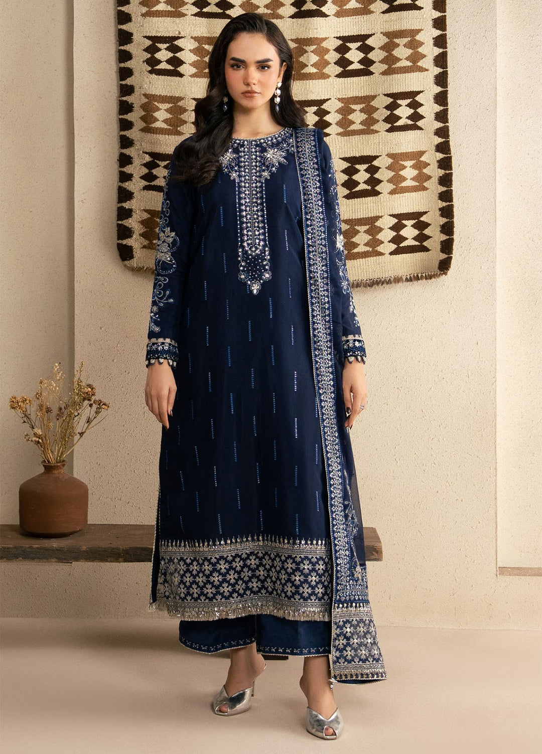 Neoma by Xenia Formals Unstitched Embroidered Raw Silk 3 Piece Suit XE26UNF 05- INALI - Festive Collection
