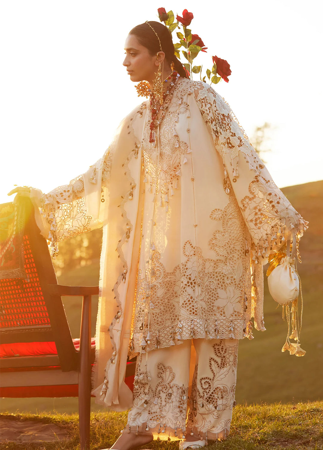 Kashmee Legacy by Elan Unstitched Embroidered Lawn 3 Piece Suit EL26ULKL Brumine EL26-02B - Festive Collection