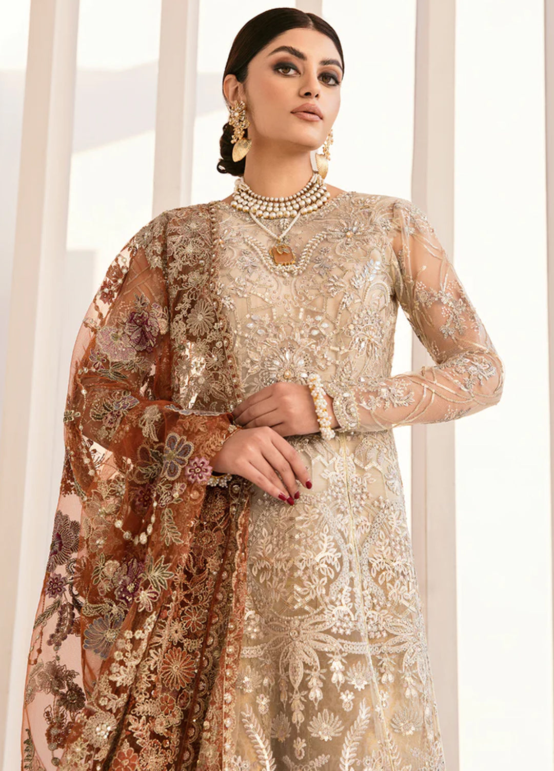 Chantelle by Baroque Unstitched Embroidered Net 3 Piece Suit BQ26UFC BQU-CH11-D03 - Festive Collection
