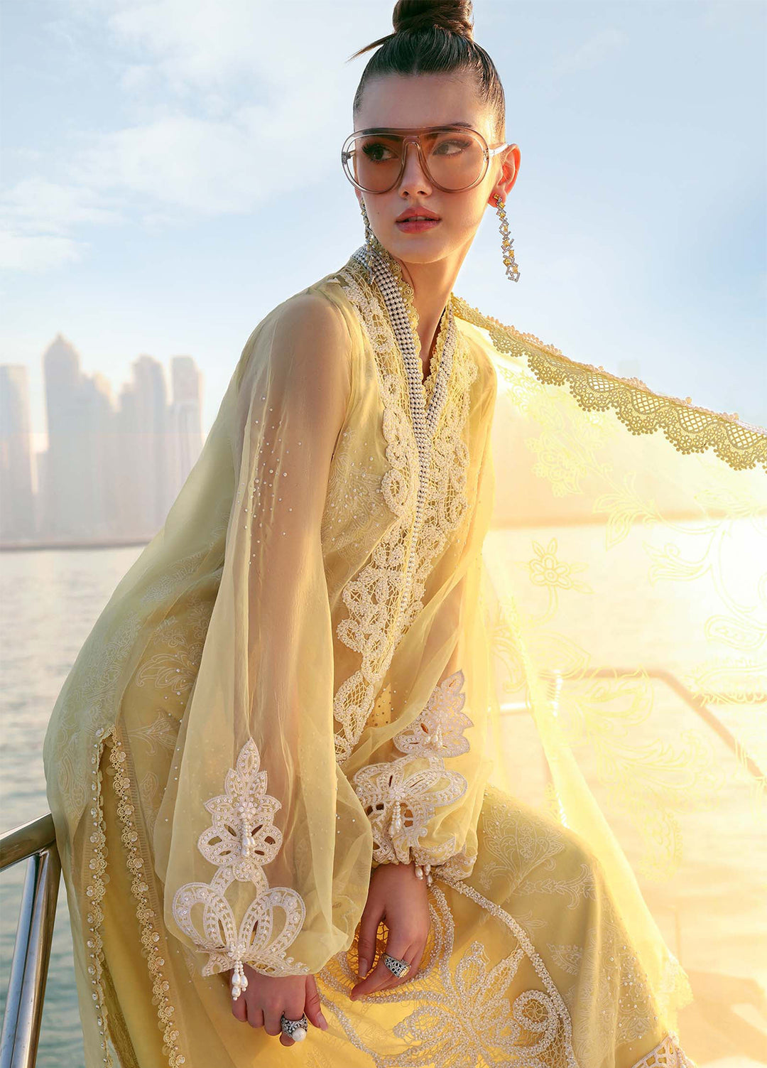 Maria B Unstitched Embroidered Luxury Lawn 3 Piece Suit MB26UEL 4A - Eid Collection