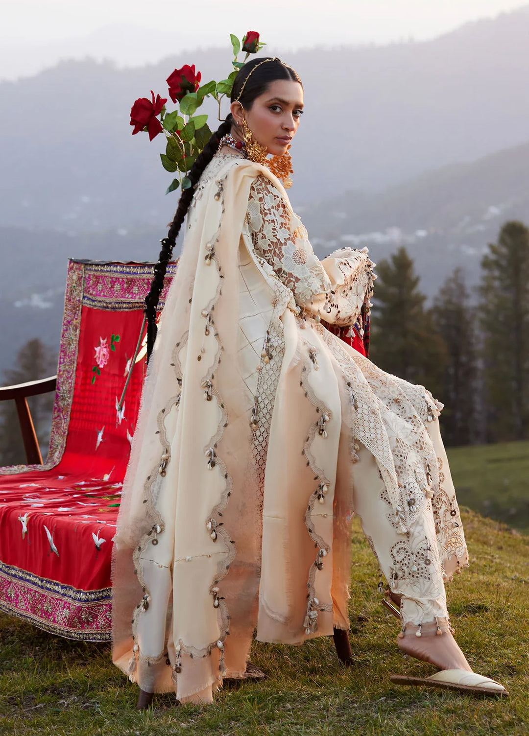 Kashmee Legacy by Elan Unstitched Embroidered Lawn 3 Piece Suit EL26ULKL Brumine EL26-02B - Festive Collection