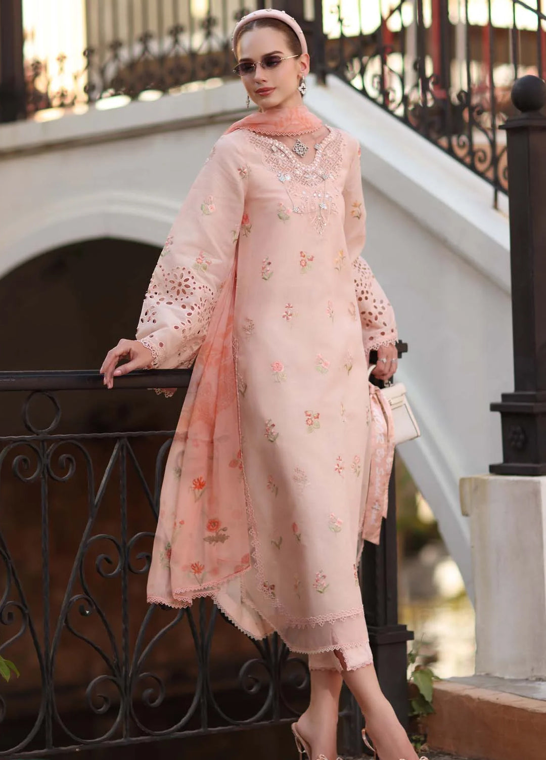 Noor by Saadia Asad Unstitched Embroidered Lawn 3 Piece Suit SA26UNE D-08B - Eid Collection