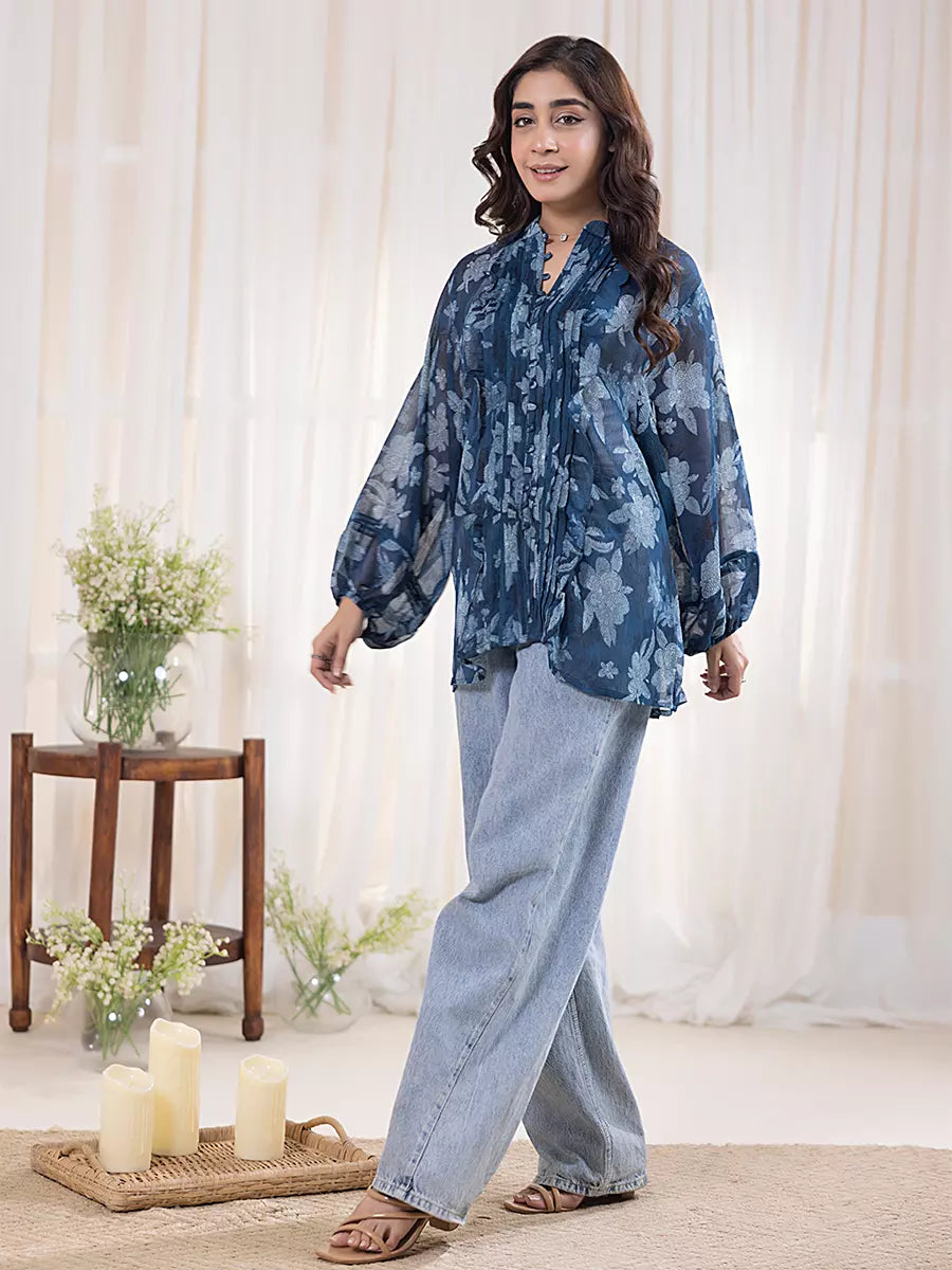 Salitex Women Printed Chiffon 1 Piece Shirt WRTBA24SI13 - Summer Collection