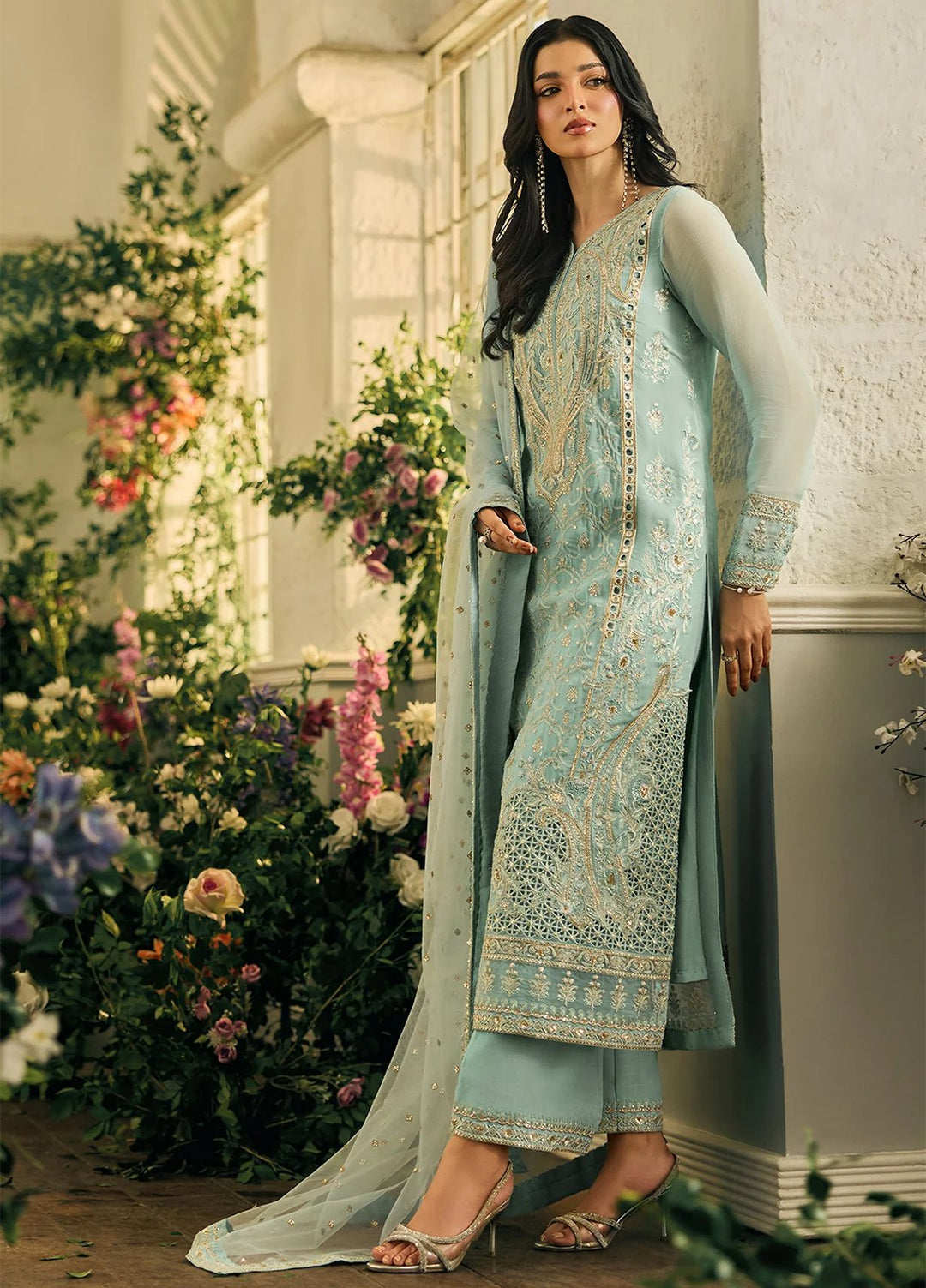 Celine by Charizma Unstitched Embroidered Chiffon 4 Piece Suit CHR26UC Celine CCE6-06 - Festive Collection