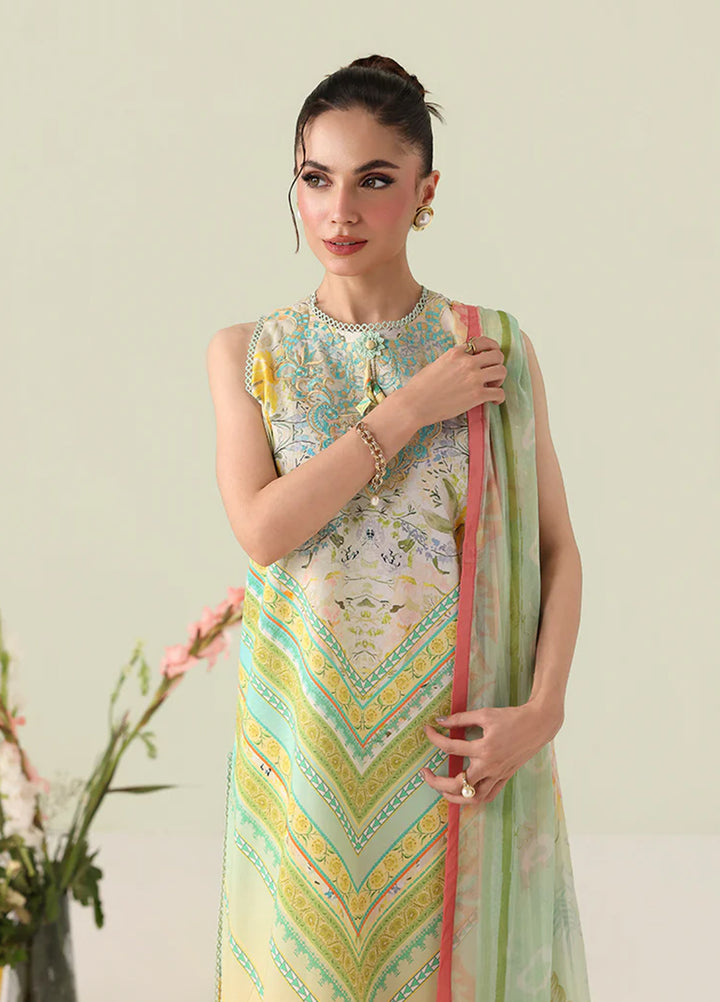 Rosette by Roheenaz Unstitched Lawn Embroidered 3 Piece Suit RNZ26UR Bloomed Muse-7B - Summer Collection