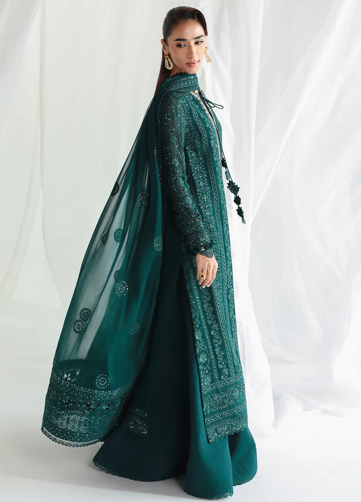 Qalamkar Unstitched Embroidered Chiffon 3 Piece Suit QLK26UCF Janaan QCC-05 - Festive Collection