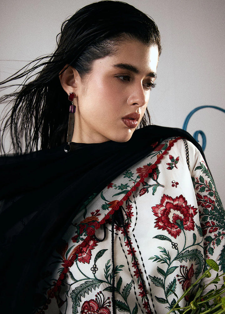 Jugnu by Hussain Rehar Unstitched Embroidered Cotton 3 Piece Suit HR26UCJ Inali JUG-LD D#1278 - Eid Collection